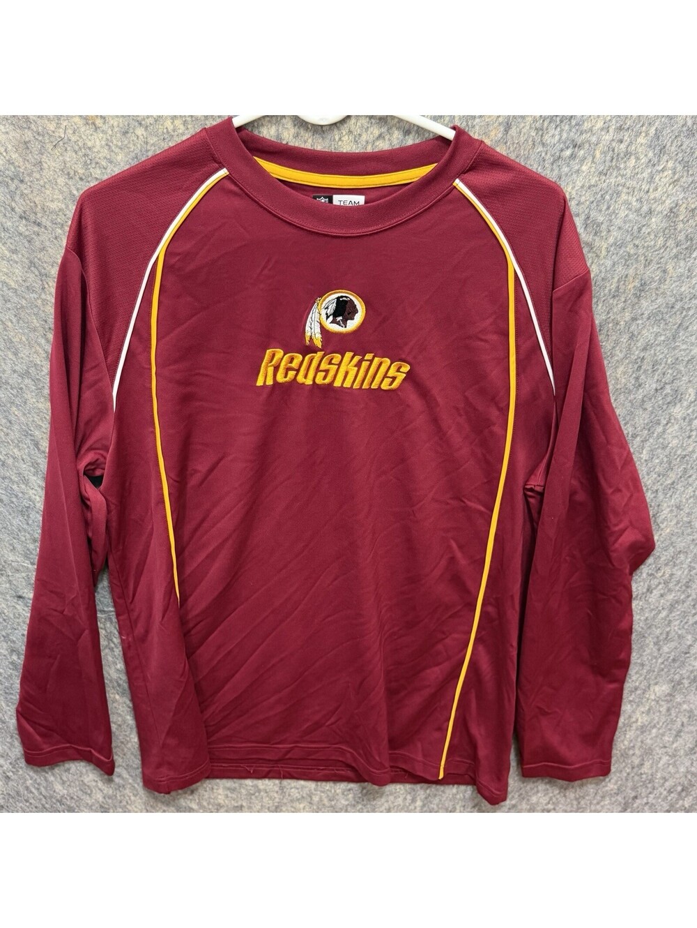Washington Redskins NFL Team Apparel Mens XL Long Sleeve Burgundy Shirt